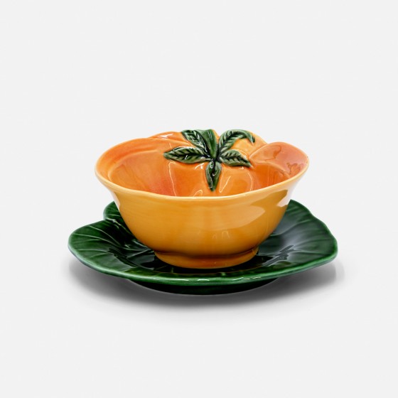 Taça Tomate Vermelho Fumado c/ Prato  Taça Tomate Vermelho Fumado c/ Prato