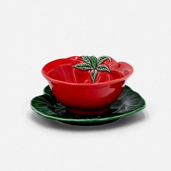 Taça Tomate Vermelho c/ Prato  Taça Tomate Vermelho c/ Prato